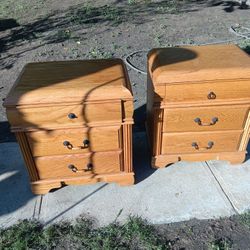 !! Pair Of Night Stands Wood 29 In Height  25 Width  17 Depth 