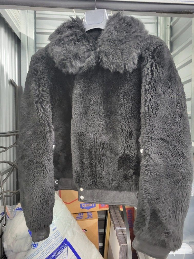 Women's Coach Shearling And Leather Jacket, Size 4