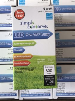 Brand new - set of 18 LED 9 watt A19 lamp bulbs