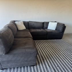 Dark Gray Modular Sectional Sofa Couch Sala 