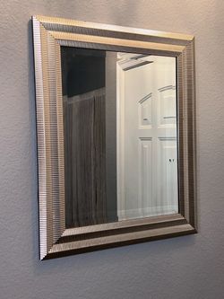 Modern Silver Framed Wall Mirror