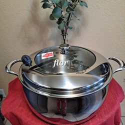 CACEROLA HONDA DE 18 QT DE ACERO INOXIDABLE 5-PLY VIDA SANA PRINCESS HOUSE 🌻 