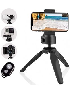 Heavy Duty Tripod, UBeesize Phone Camera Tabletop Mini Tripod Cell Phone Clip Holder, Compatible iPhone, Smartphones, Gopro, Webcams, Compact Cameras
