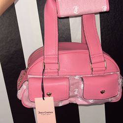 Juicy Couture Pack It Up Bowler & Wallet Set (Pink)