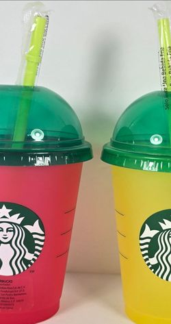 Starbucks Mexico 2022 Reusable Watermelon and Pineapple Frappuccino Cups NEW