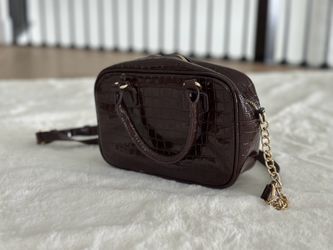 Forever21 Brown faux croc crossbody bag