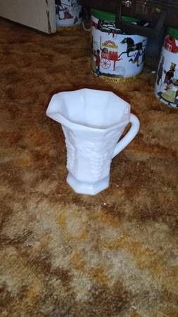 White Glass ( Grapes) Pitcher 
