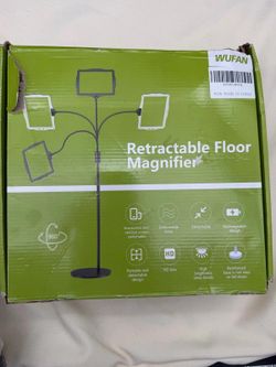 WUFAN Retractable Floor Magnifier 5F-8079-5 LED Rechargeable Gooseneck Full Page