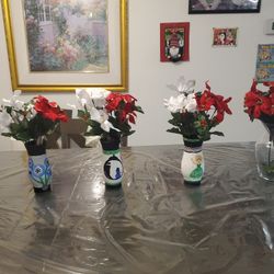 Flowers With Vase  Dor Xmas Decoration