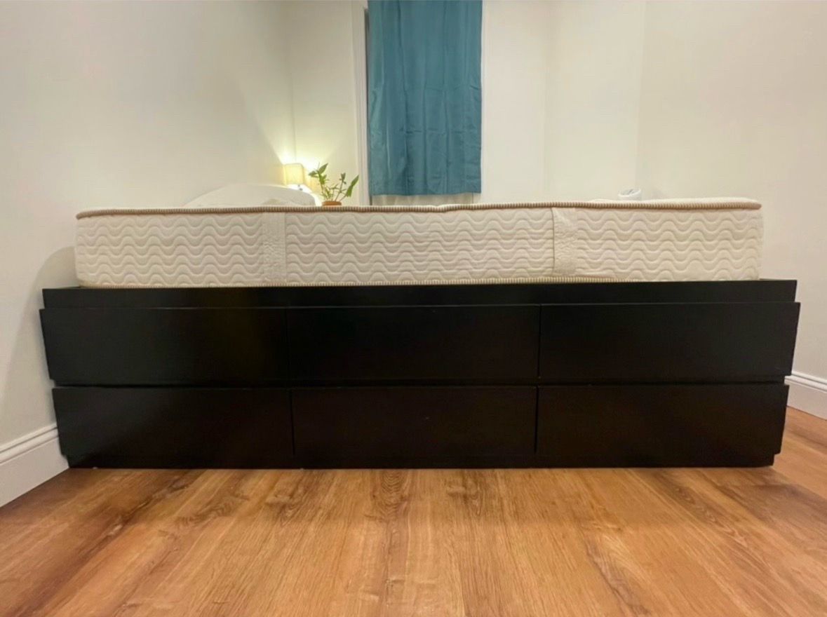 Solid Wood Storage Bed