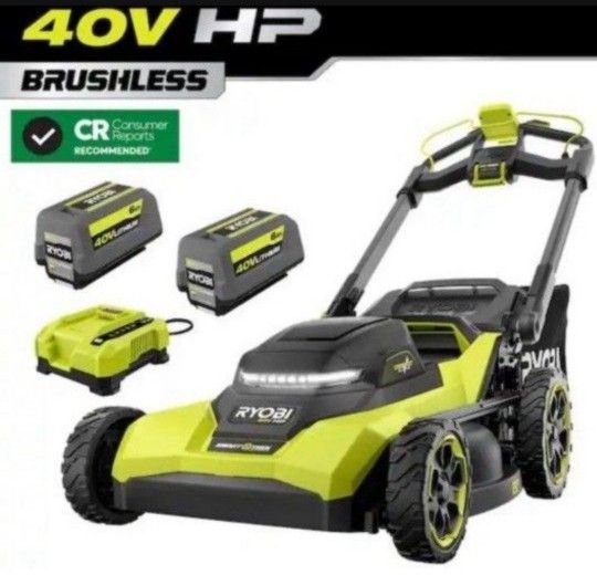 40V HP Brushless 21 in. Cordless Battery Walk Behind Multi-Blade Self-Propelled Mower w/ (2) 6.0Ah Batteries and Charger