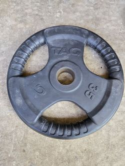 Single 35lb Rubber Grip Plate Olympic Weight Plate-