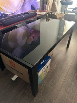 Black Glass Top Coffee Table
