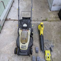 Ryobi 18v Lawn Mower And Blower