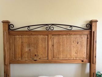 Rustic wooden headboard