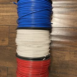 500ft Each Copper Stranded Electric Wire Premium 12 AWG THHN/THWN-2 Stranded Copper Electrical Wire - 500ft Spools (Red, White, Blue) - Excellent Cond