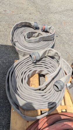 2) Fire hose with brass fittings water hose line firehose off of a fire truck $75 each