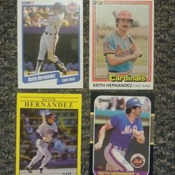 Keith Hernandez Baseball Card Lot Mets Indians Cardinals Donruss Fleer Cards Collectible Collection Vintage