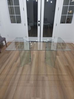 Modern All-Glass Dining Table