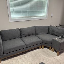 Modular sofa, with oversized chair, and storage ottoman