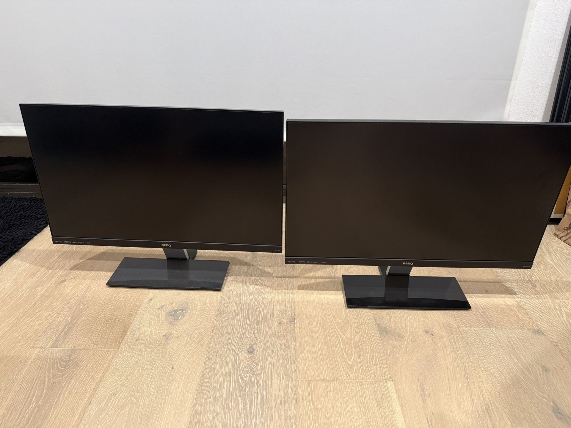 Two BenQ 27” 1080p Full HD Computer Screens/Monitors
