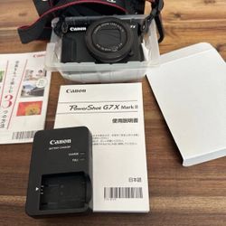 Bundle Canon PowerShot G7X Mark II 2 Compact Digital Camera w/ Battery & Charger