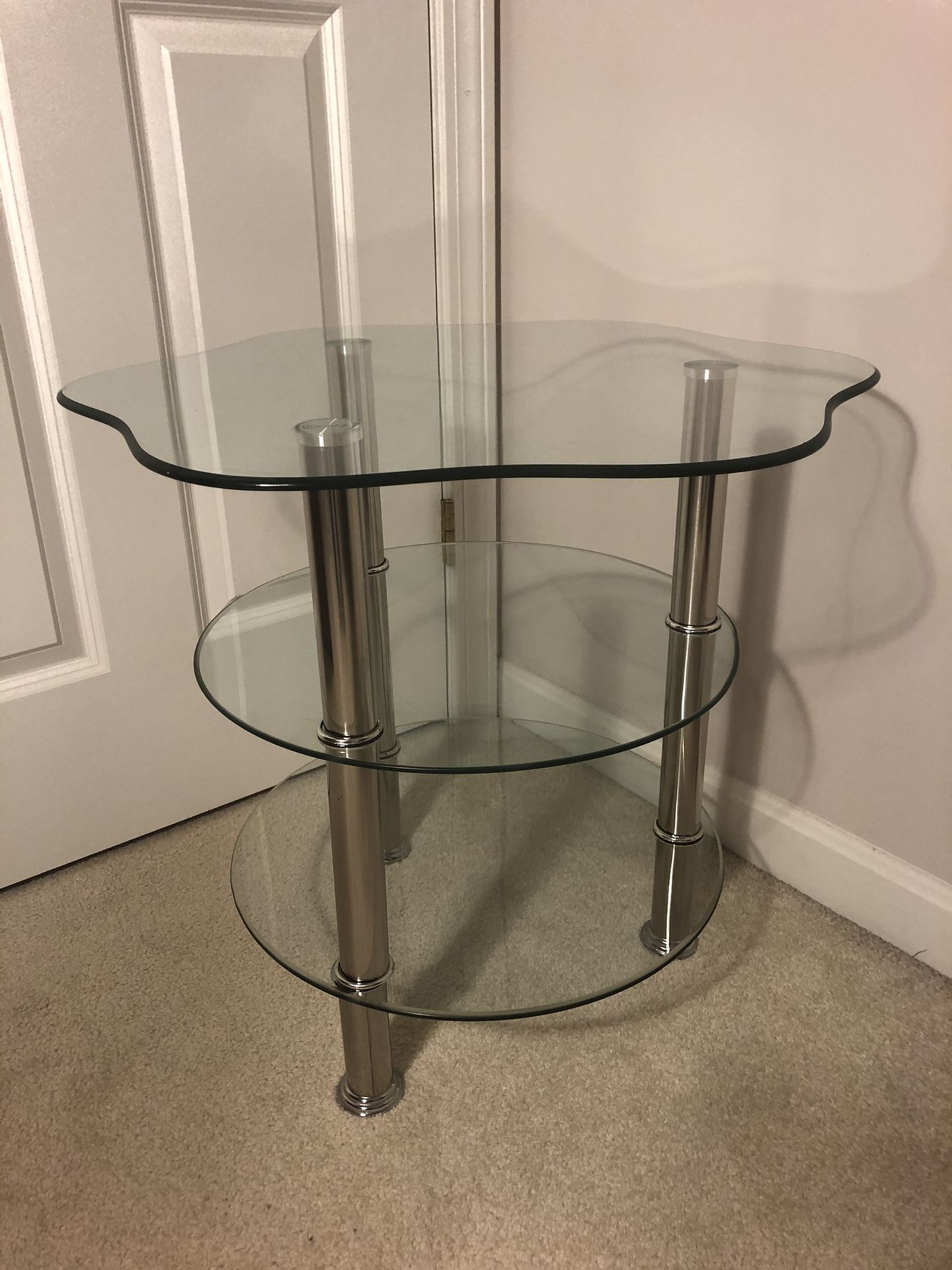 Brand New Three Layers Of Thick Glass End Table