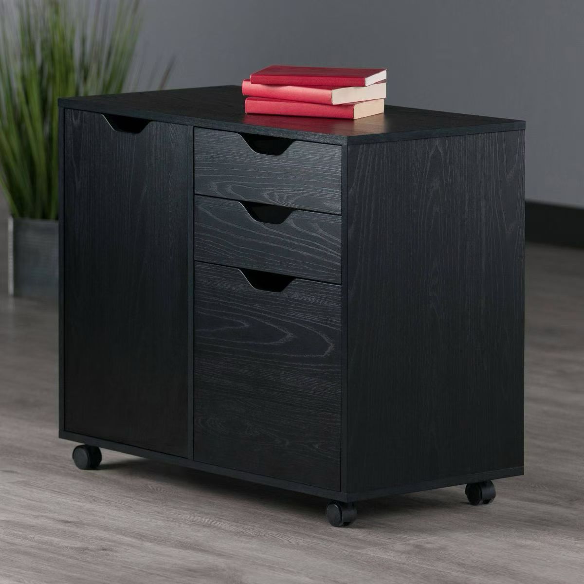 Mobile Side Cabinet, Black,$70