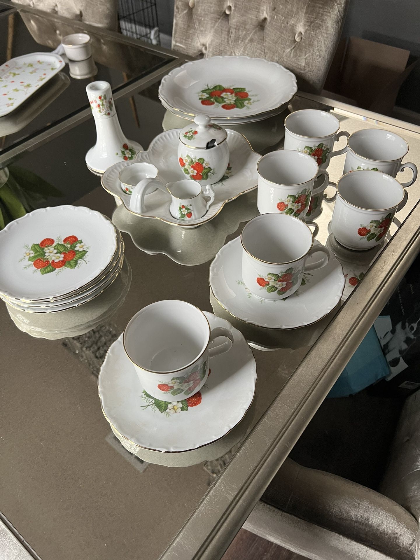 Strawberry Antique Dishes