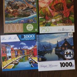 Lot Of 4 Jigsaw Puzzles 11.00