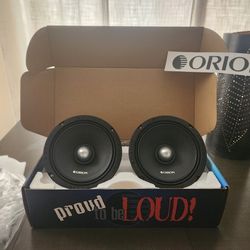 New!! Orion (2) 6 1/2 Mid Range Speakers 