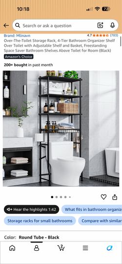 4-Tier Bathroom Organizer Shelf Over Toilet