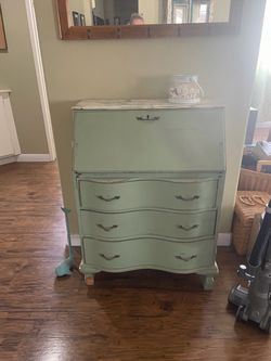 Old vintage green desk