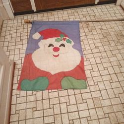 Decorative Santa Flag On Pole 