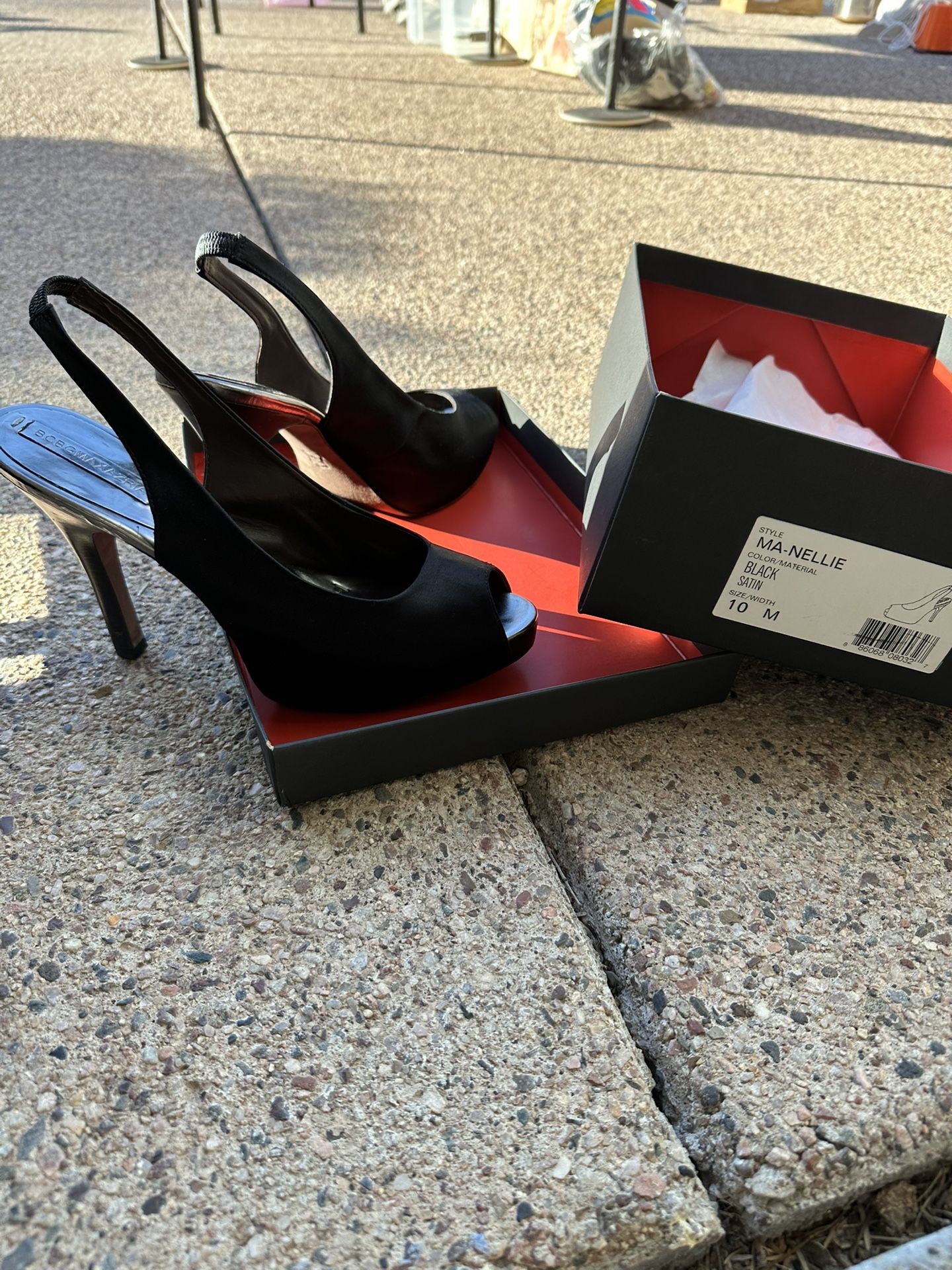 Black Satin High Heels