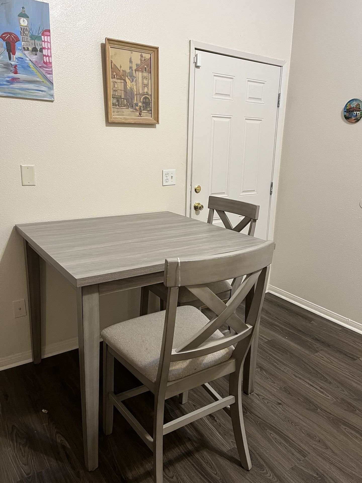 Gray Table With 4 Chairs