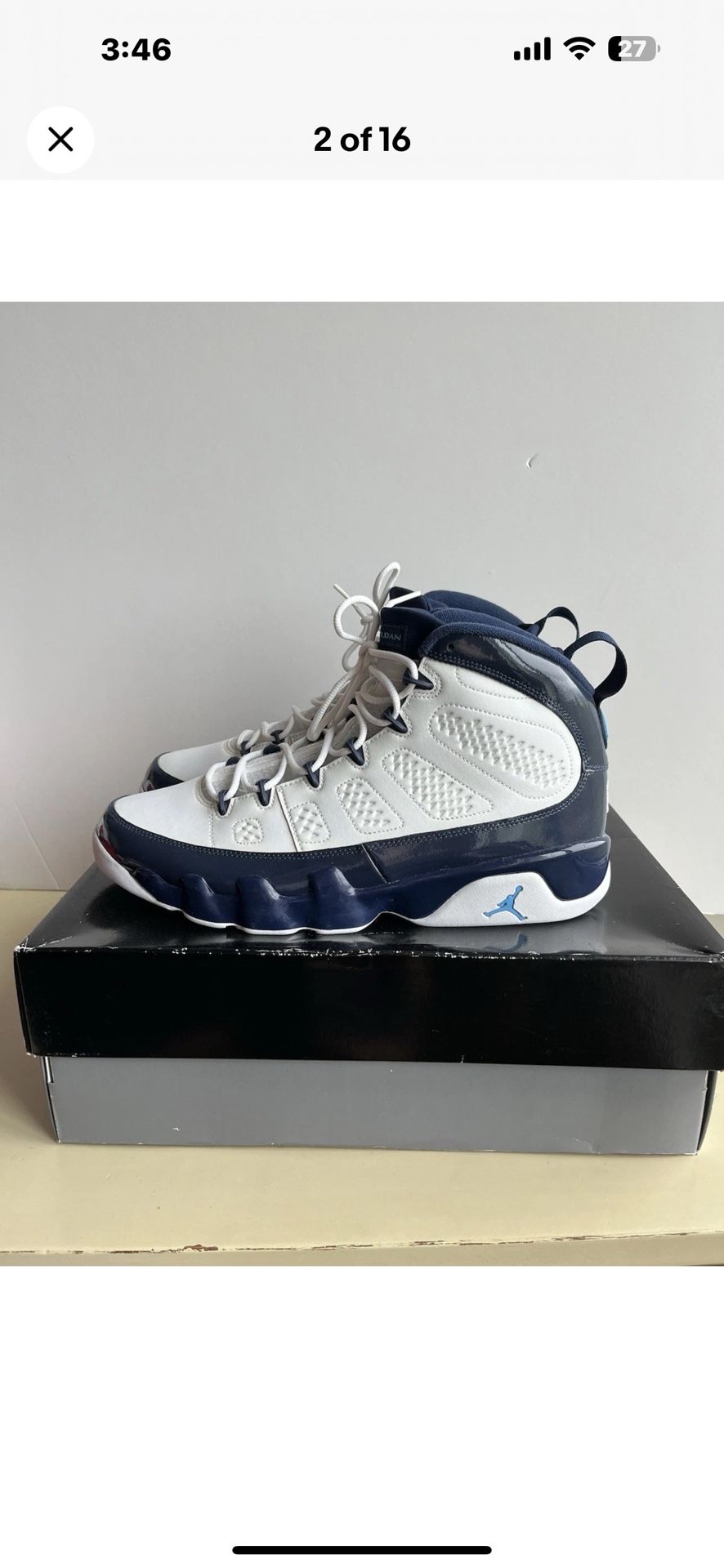 Jordan 9, Pearl Blue, Men’s Size 12 - DS