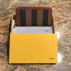 Fendi Authentic 2/Tone Zip Around Wallet
