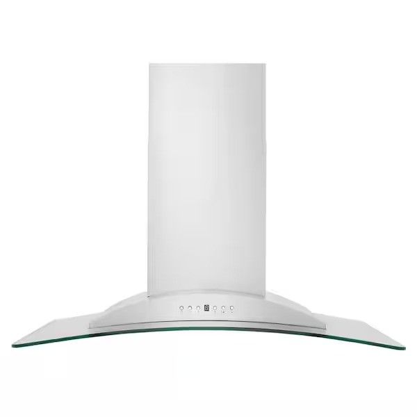 Open Box 36 in. 400 CFM Convertible Vent Wall Mount Range Hood w/ Glass Accents in Stainless Steel
