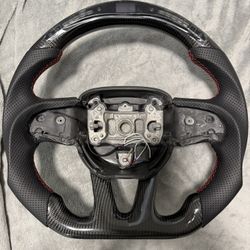 Carbon Fiber Steering Wheel For Dodge Charger/Challenger/Durango/Jeep Grand Cherokee/SXT/GT/RT/SRT/H