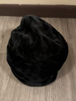 Black Velvet Beanie Hat