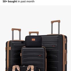  Luggage Sets 5 Piece Durable Suitcase Set with Spinner Wheels, Hard Shell Carry on Luggage with TSA Lock, Large Checked Travel Suitcases for M