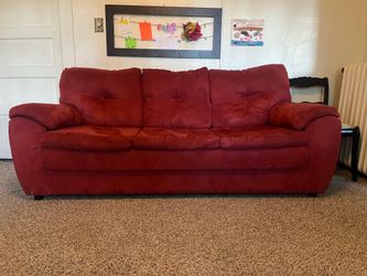 Red Microfiber Sofa Couch