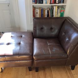 Corner chair and ottoman