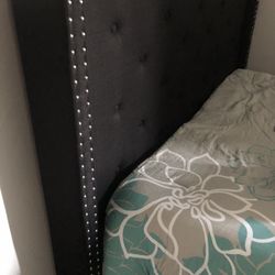 Like New Queen Matress, Bed Frame  With Headboard 