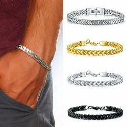 Elegant Man's Stainless Steel Snake Chain Bracelet