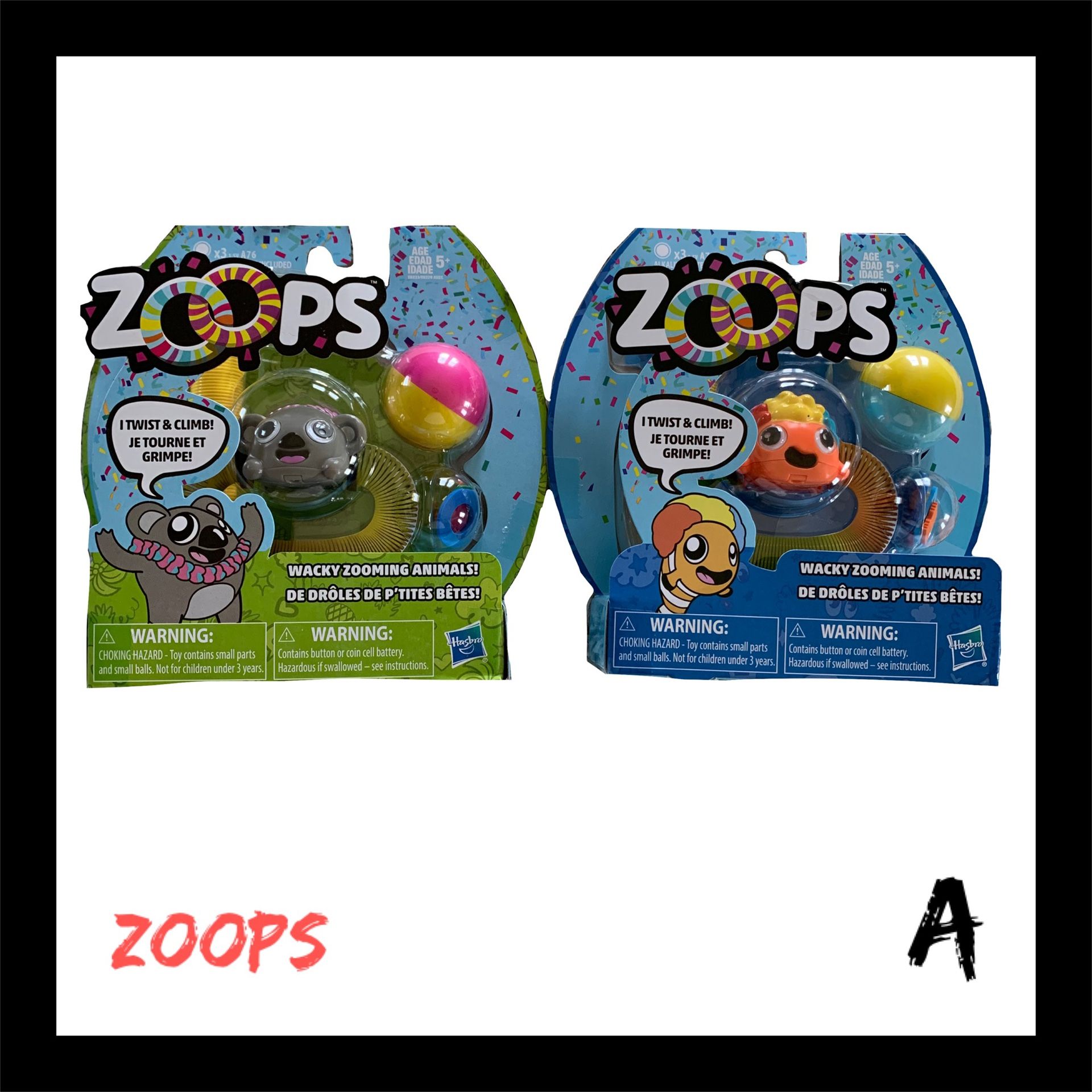 NIB Hasbro 2Pk Zoops Toy Set A