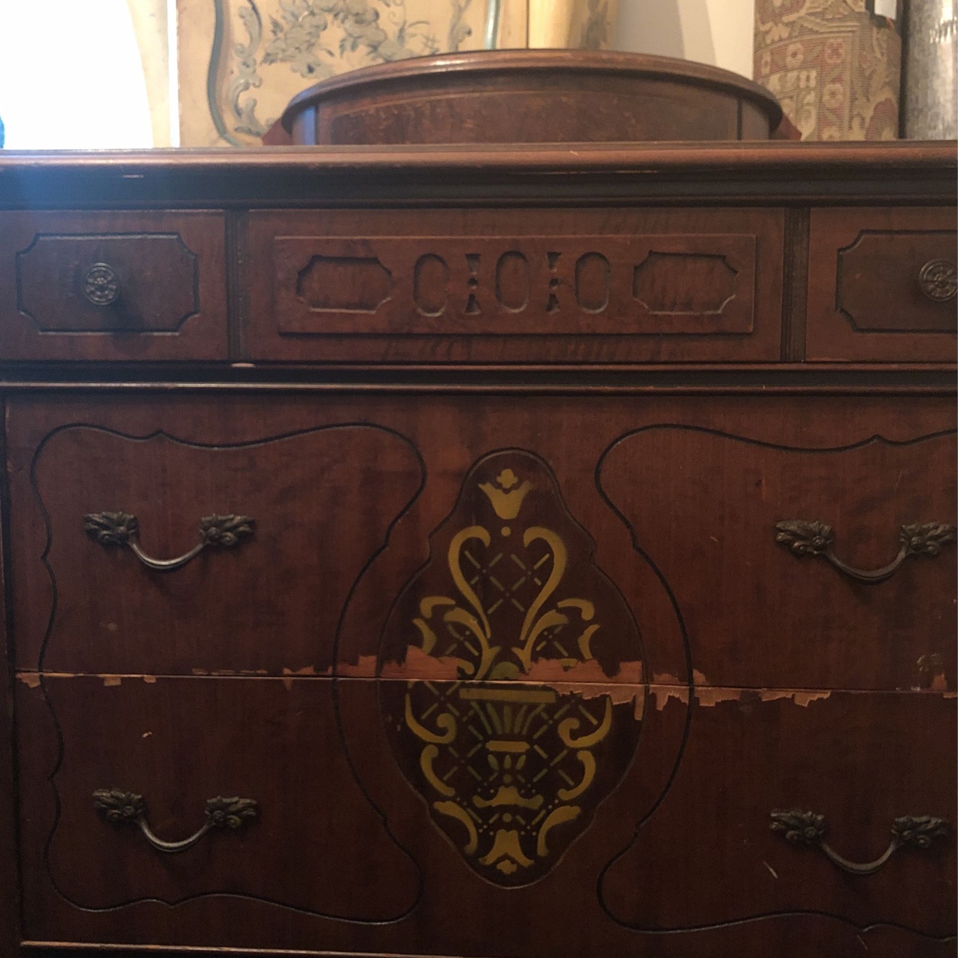 High Dresser Vintage Antique Needs TLC Great For A Shabby Sheik Reno