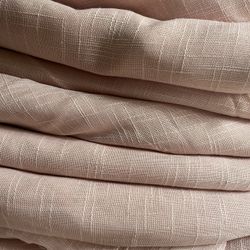 Qty 15 Tablecloths - 108" Linen Round Tablecloth, Slubby Textured Wrinkle Resistant Tablecloth - Blush | Rose Gold 