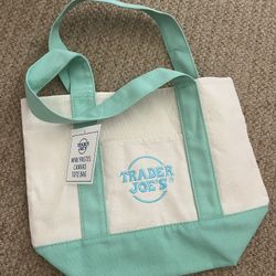 Trader Joe’s Mini Tote Bag Pastel Green 